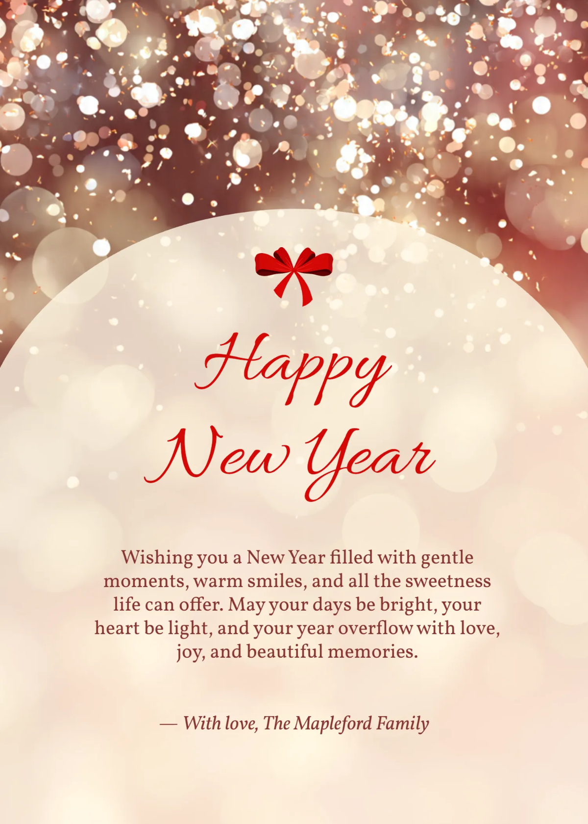 Free Sweet New Year Wishes Template to Edit Online