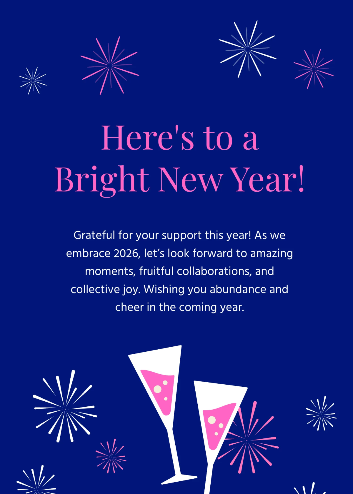 Free New Year Heart Warming Wishes Template to Edit Online