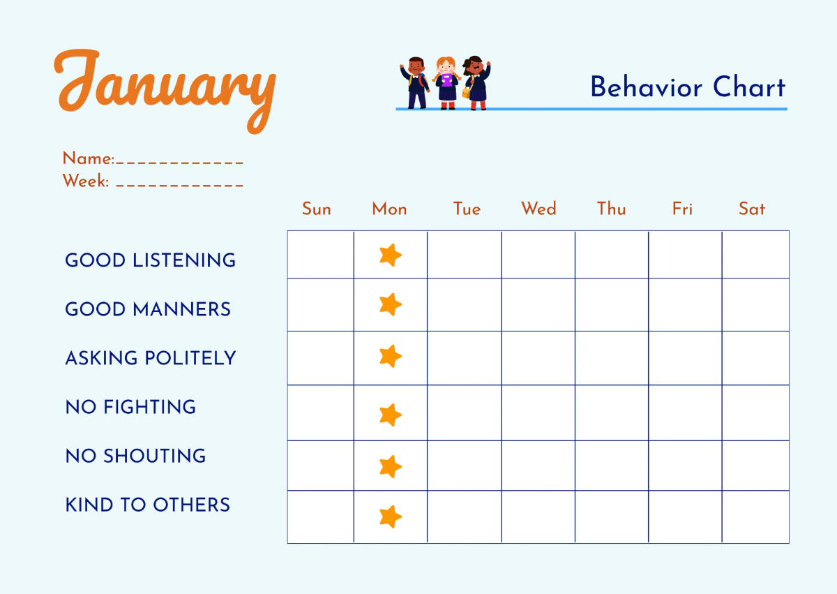 Free January Behavior Chart Template to Edit Online Free January Behavior Chart Template to Edit Online