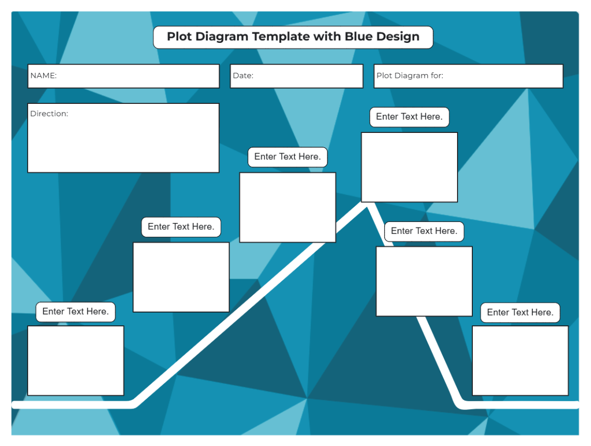 Free Plot Diagram Template with Blue Design to Edit Online Free Plot Diagram Template with Blue Design to Edit Online