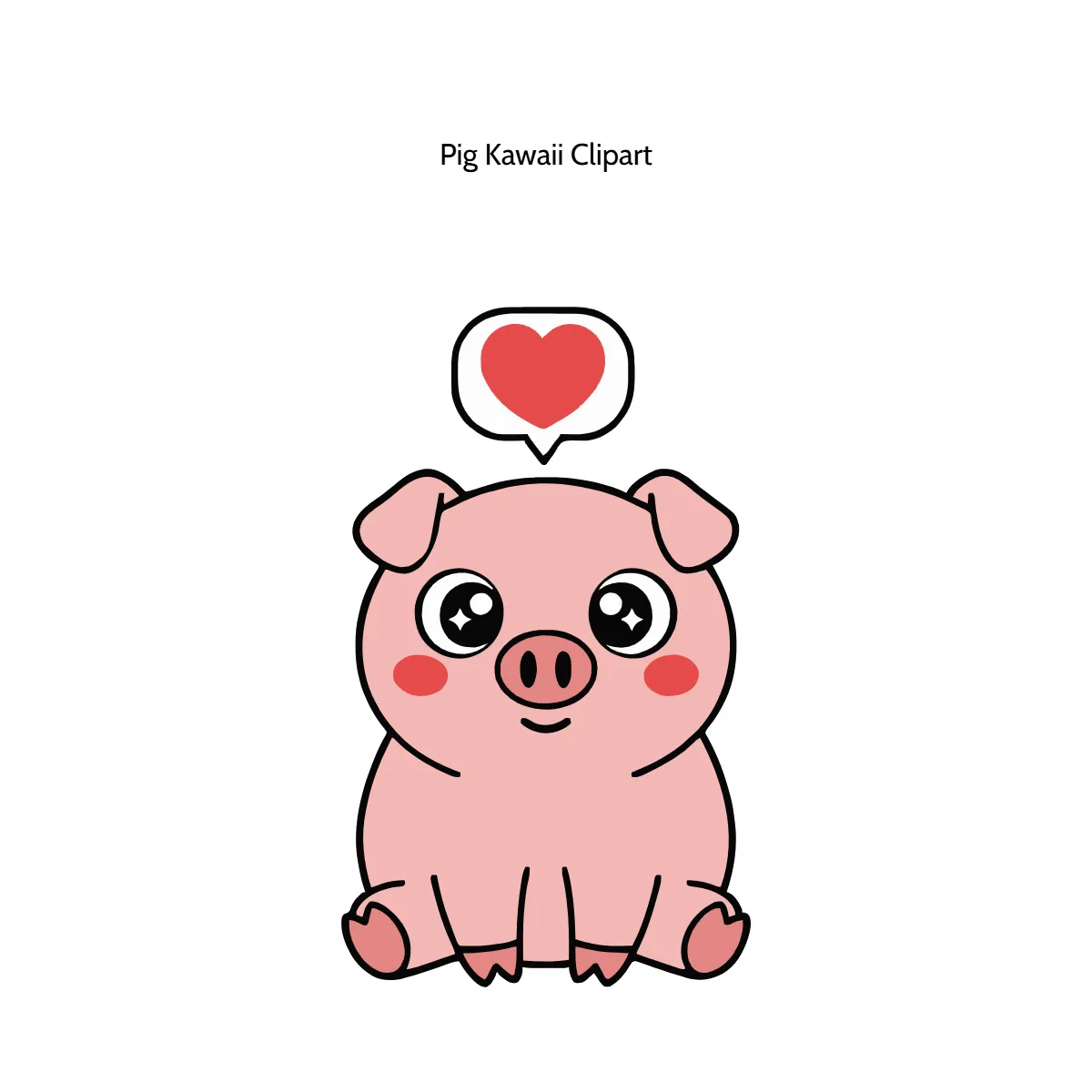 Free Pig Kawaii Vector Clipart (PNG, SVG) to Edit Online