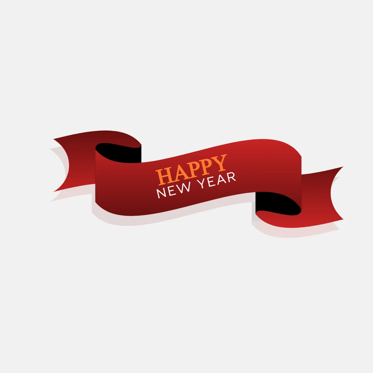 Free Happy New year Red Banner Cliparts Template to Edit Online