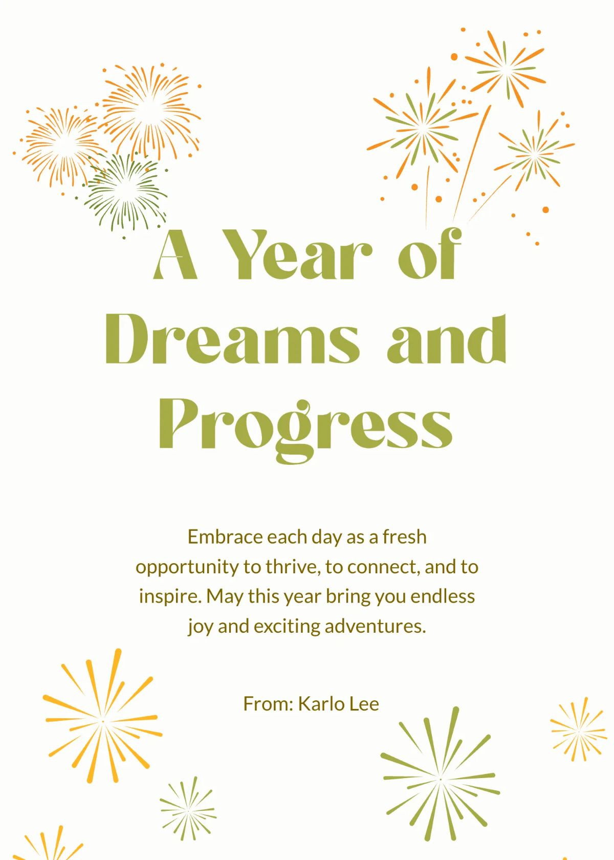 Free Creative New Year Wishes Template to Edit Online