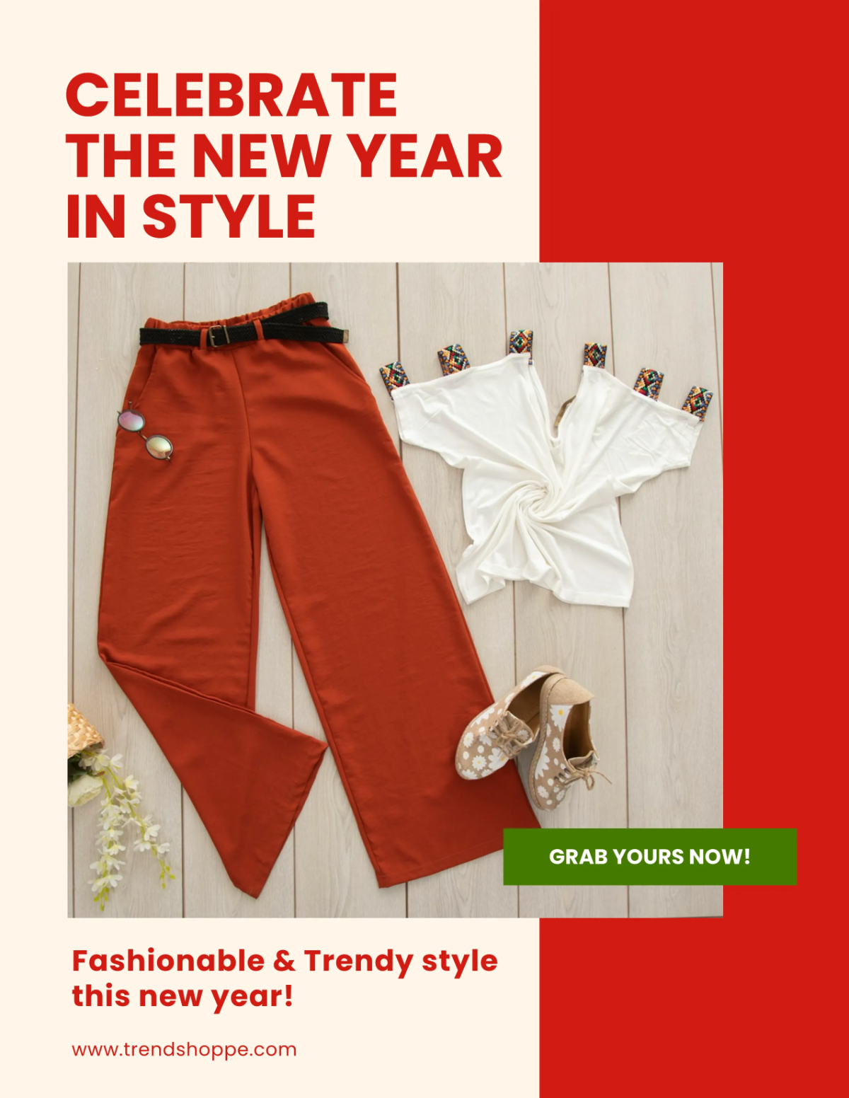 Free Classic New Year Flyer Template to Edit Online