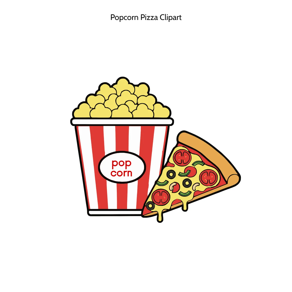Free Popcorn Pizza Vector Clipart (PNG, SVG) to Edit Online