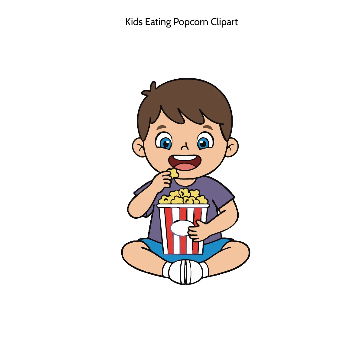 Free Kids Eating Popcorn Vector Clipart (PNG, SVG) to Edit Online