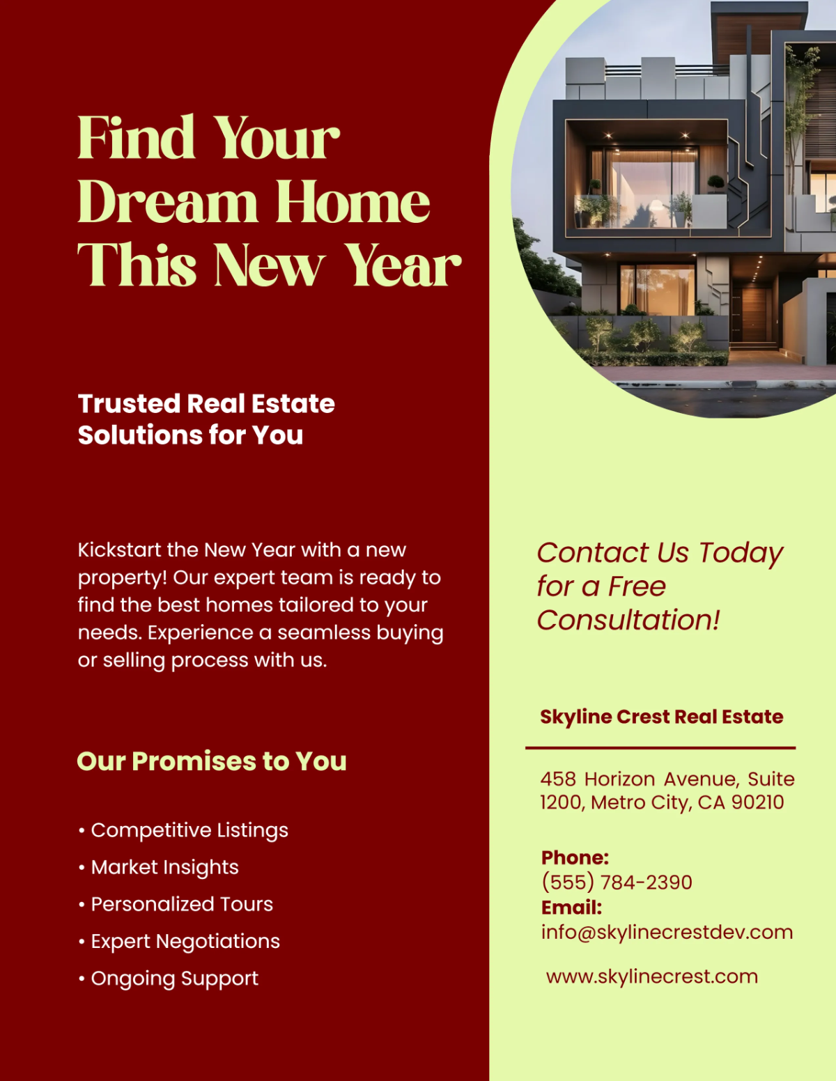 Free New Year Real Estate Promotion Flyer Template to Edit Online