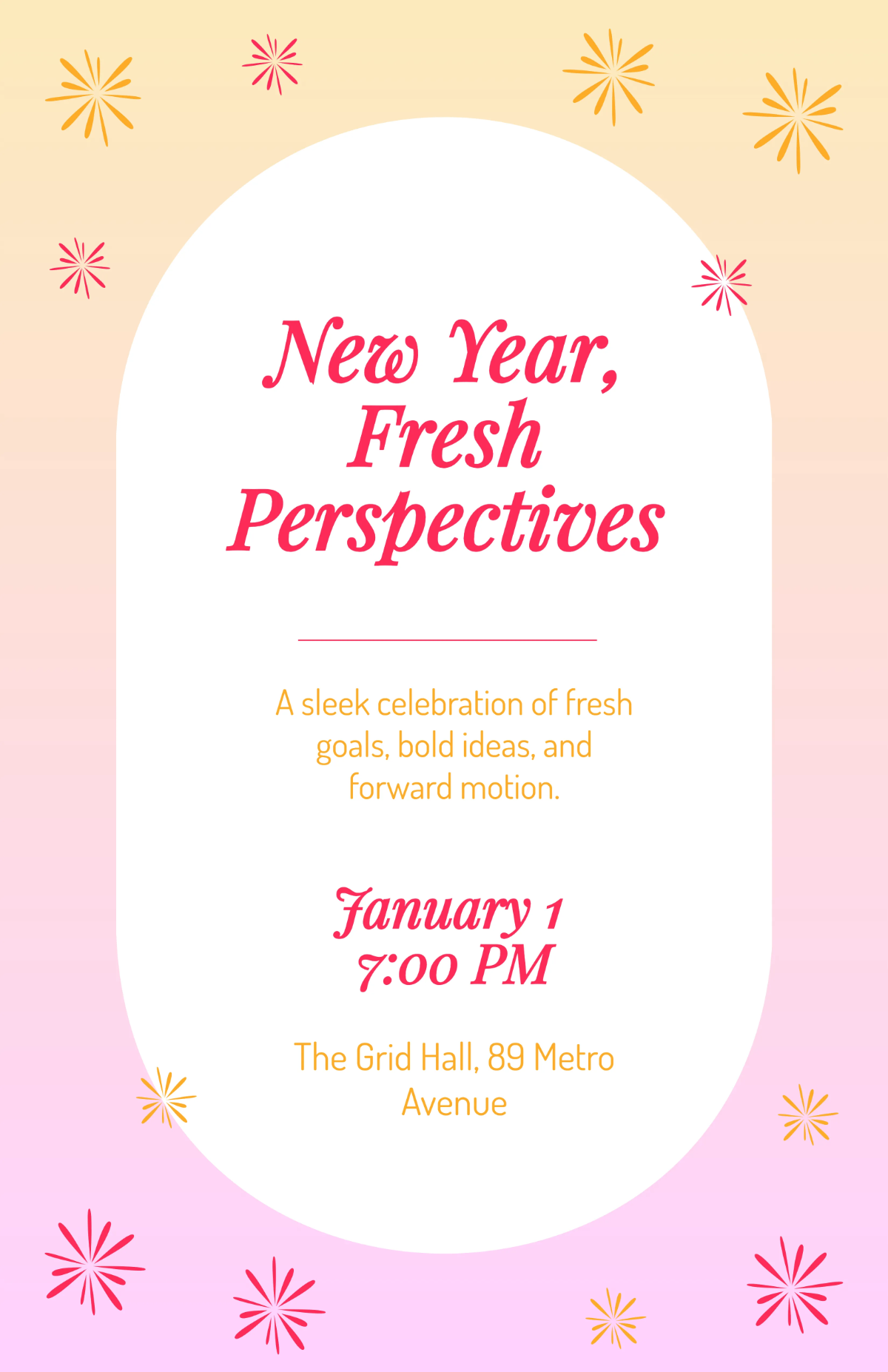 Free Modern New Year Poster Template to Edit Online