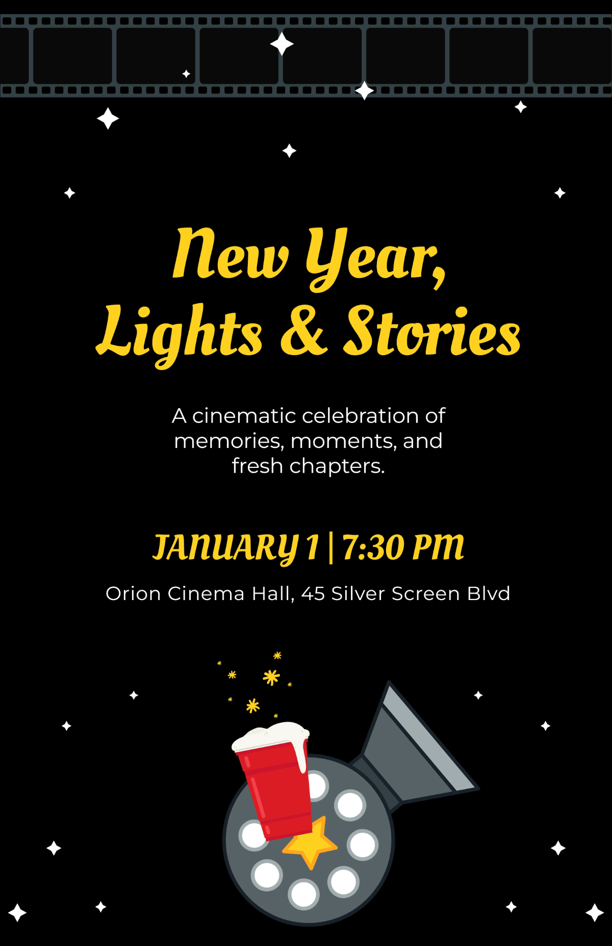 Free New Year Cinema Poster Template to Edit Online Free New Year Cinema Poster Template to Edit Online