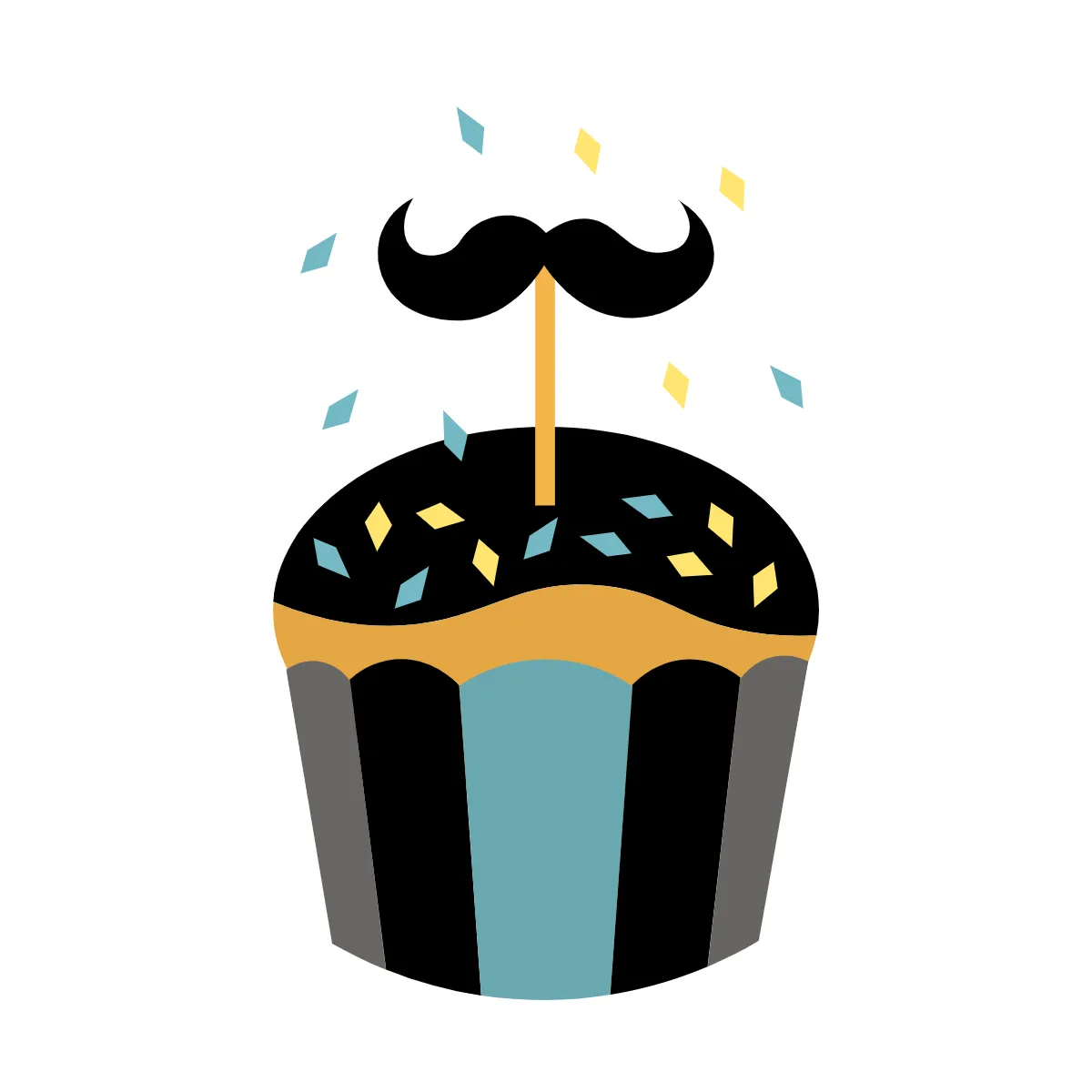 Free Cupcake New Year Clipart Templates to Edit Online