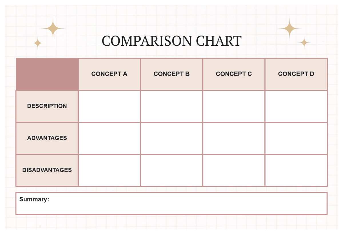 Pink Elegant Comparison Chart Graphic