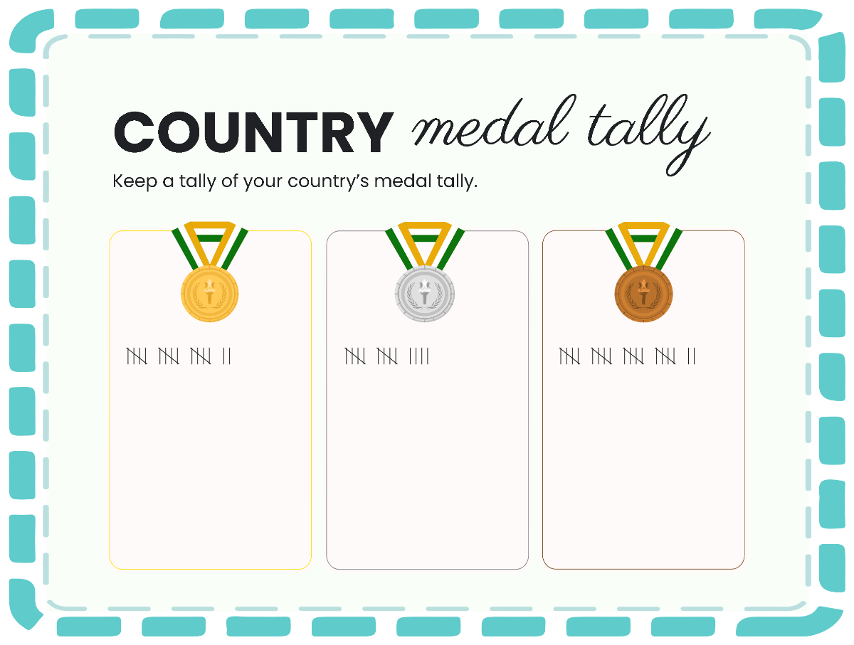Free Country Medal Tally Tracker Template to Edit Online Free Country Medal Tally Tracker Template to Edit Online
