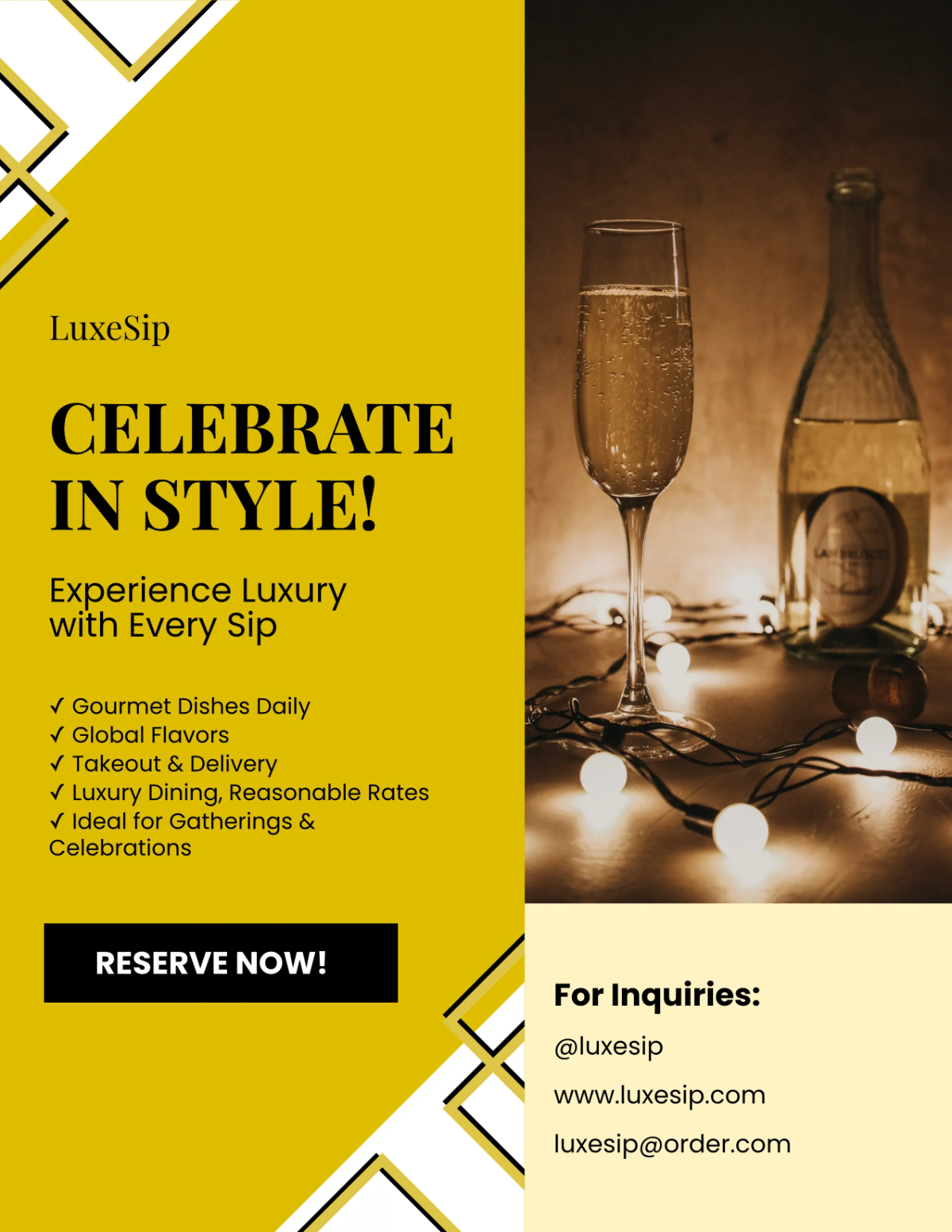 Free Luxury New Year Flyer Template to Edit Online
