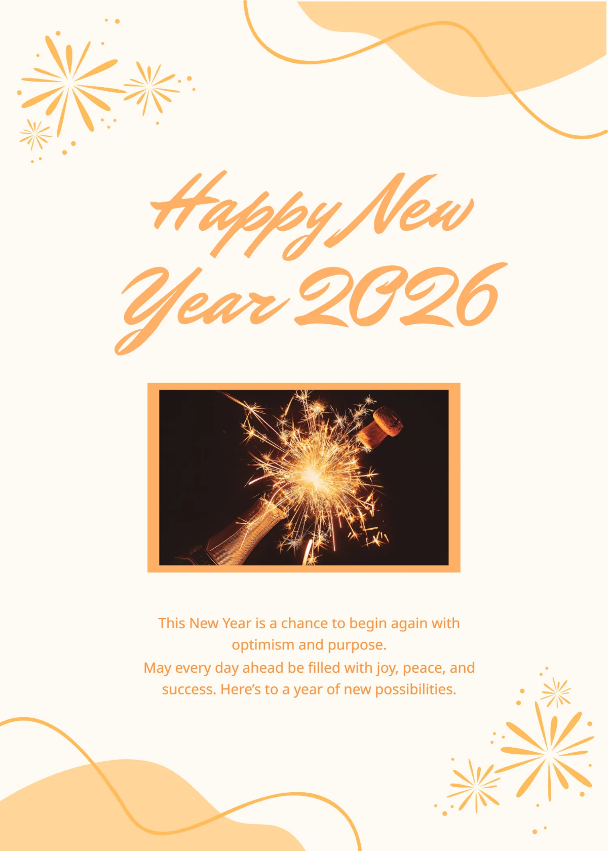 Free Happy New Year 2026  Wishes Template to Edit Online