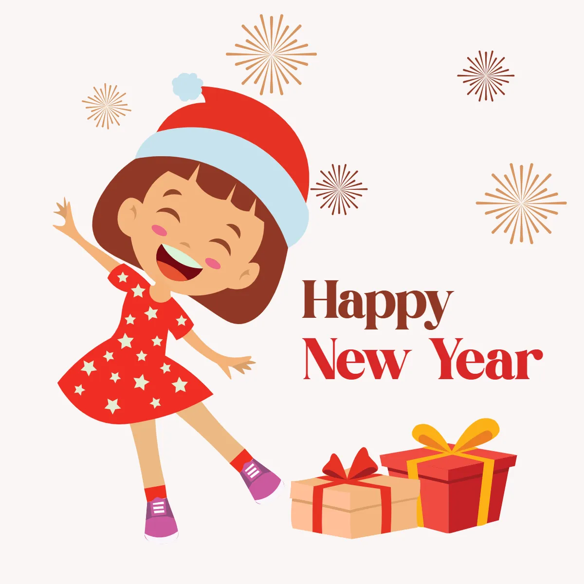 Free New Year's Eve kids Clipart Templates to Edit Online