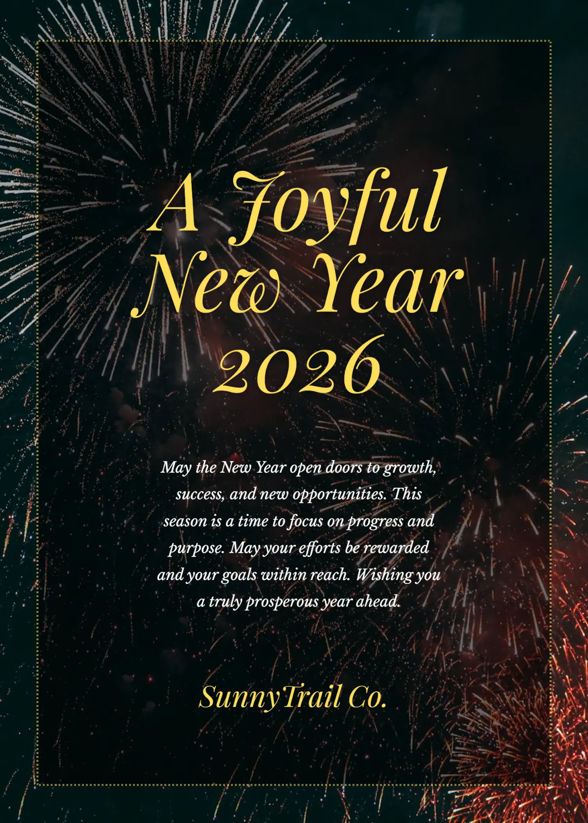 Free Joyful New Year 2026 Template to Edit Online