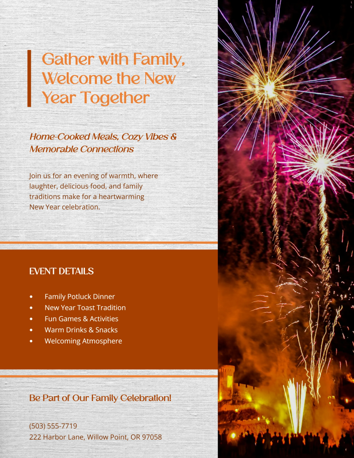 Free Rustic New Year Flyer Template to Edit Online