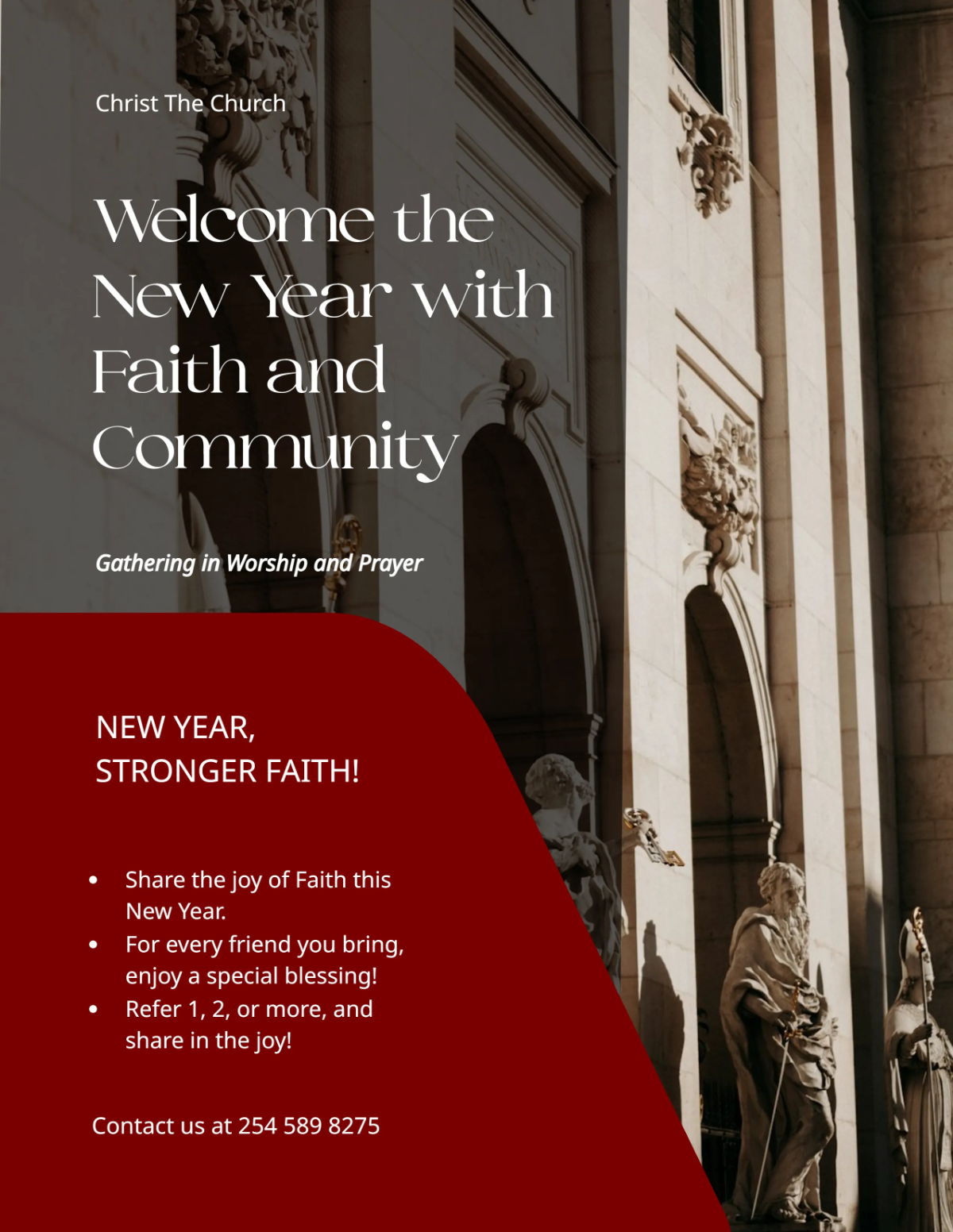 Free Church New Year Flyer Template to Edit Online