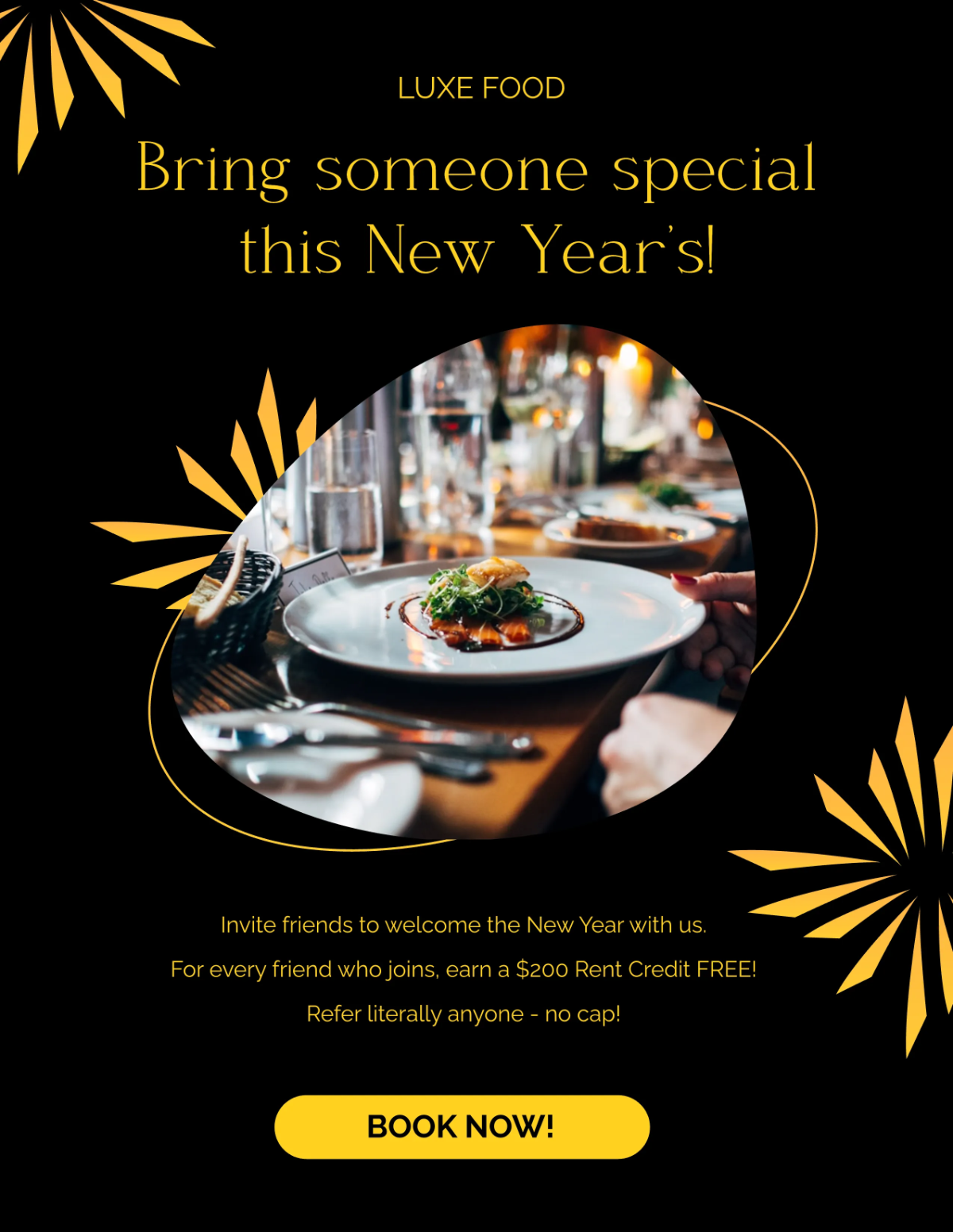 Free Black and Gold New Year Flyer Template to Edit Online