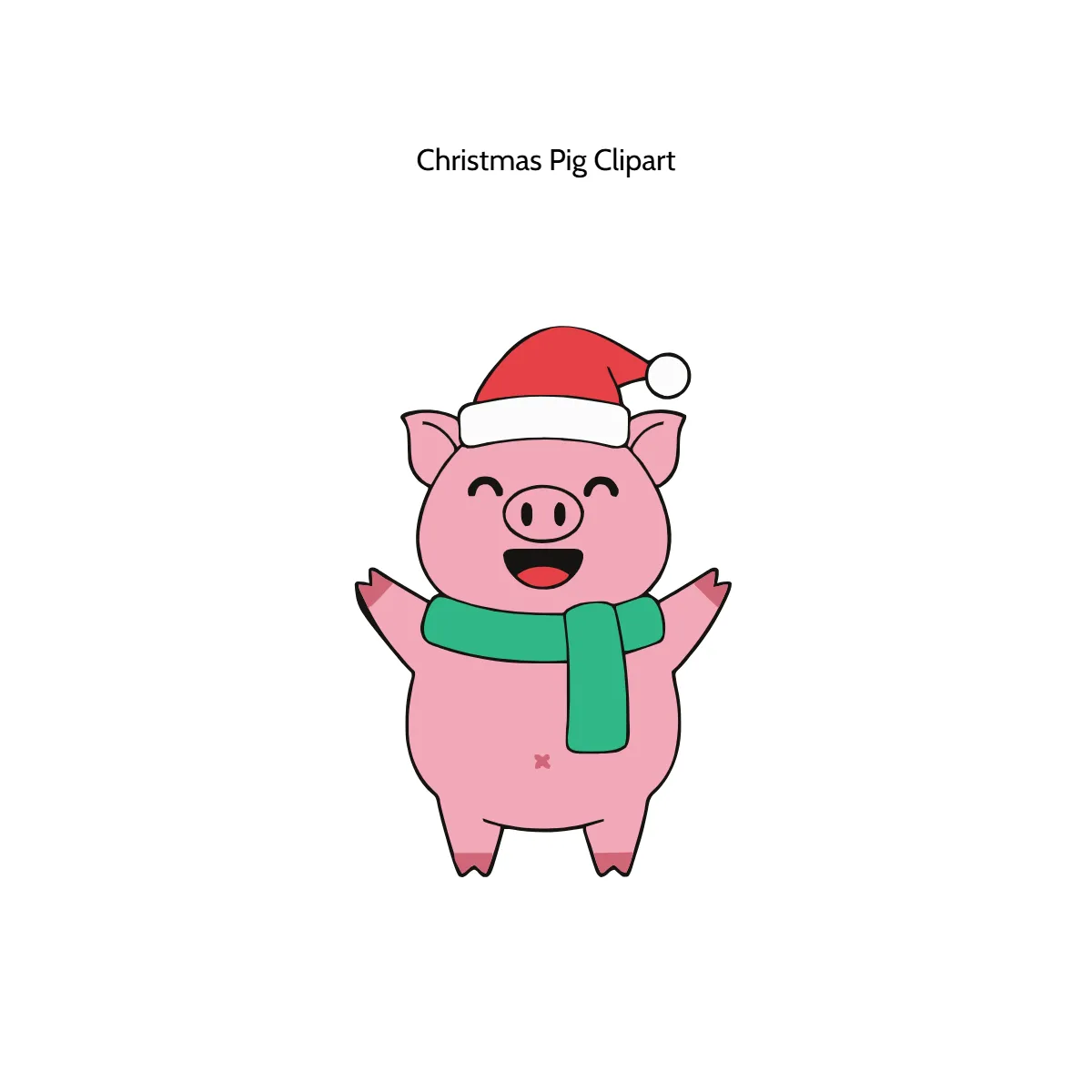 Free Christmas Pig Vector Clipart (PNG, SVG) to Edit Online