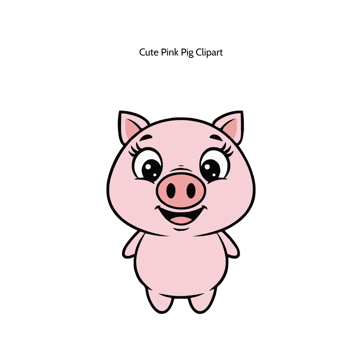 Free Cute Pink Pig Vector Clipart (PNG, SVG) to Edit Online