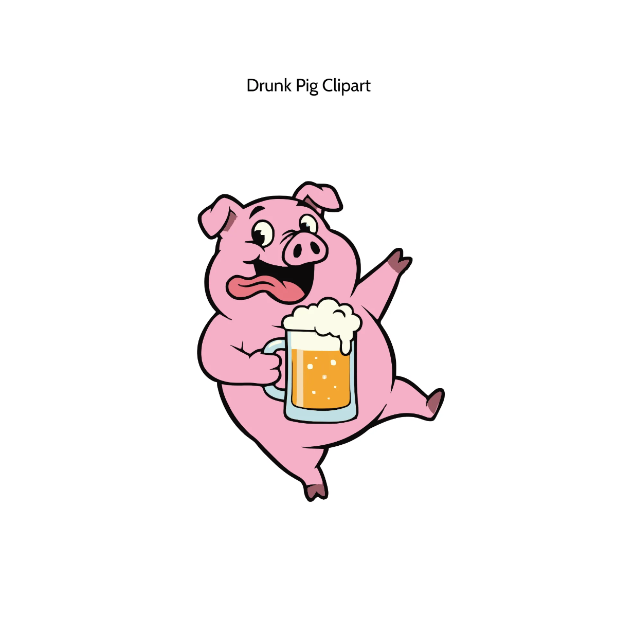 Free Drunk Pig Vector Clipart (PNG, SVG) to Edit Online