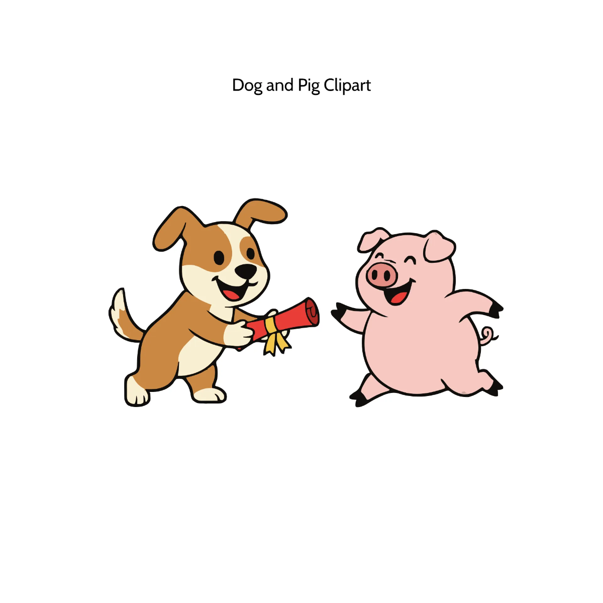 Free Dog and Pig Vector Clipart (PNG, SVG) to Edit Online