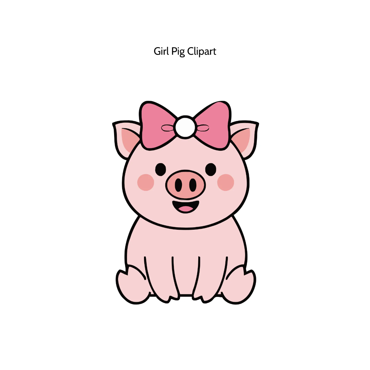 Free Girl Pig Vector Clipart (PNG, SVG) to Edit Online