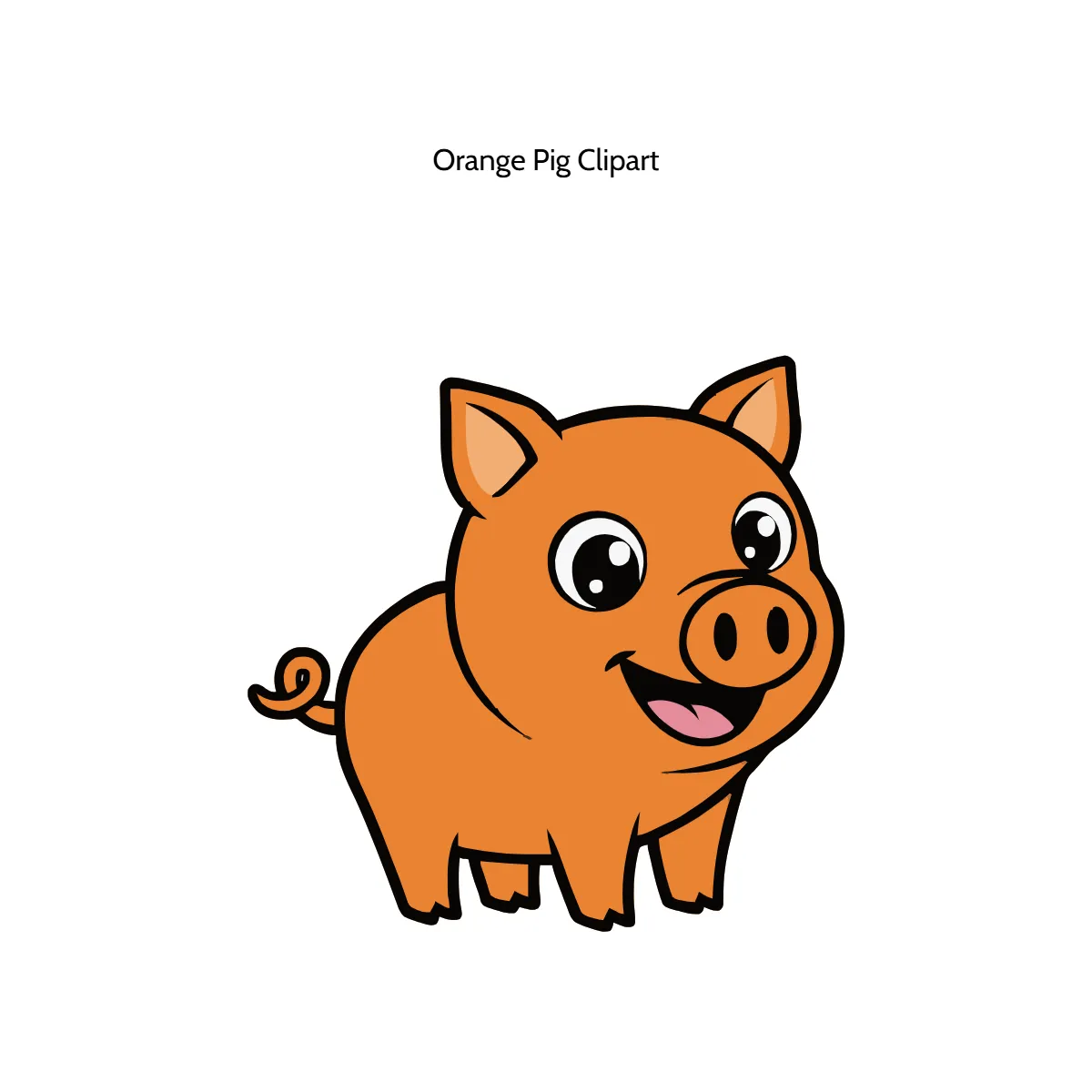 Free Orange Pig Vector Clipart (PNG, SVG) to Edit Online
