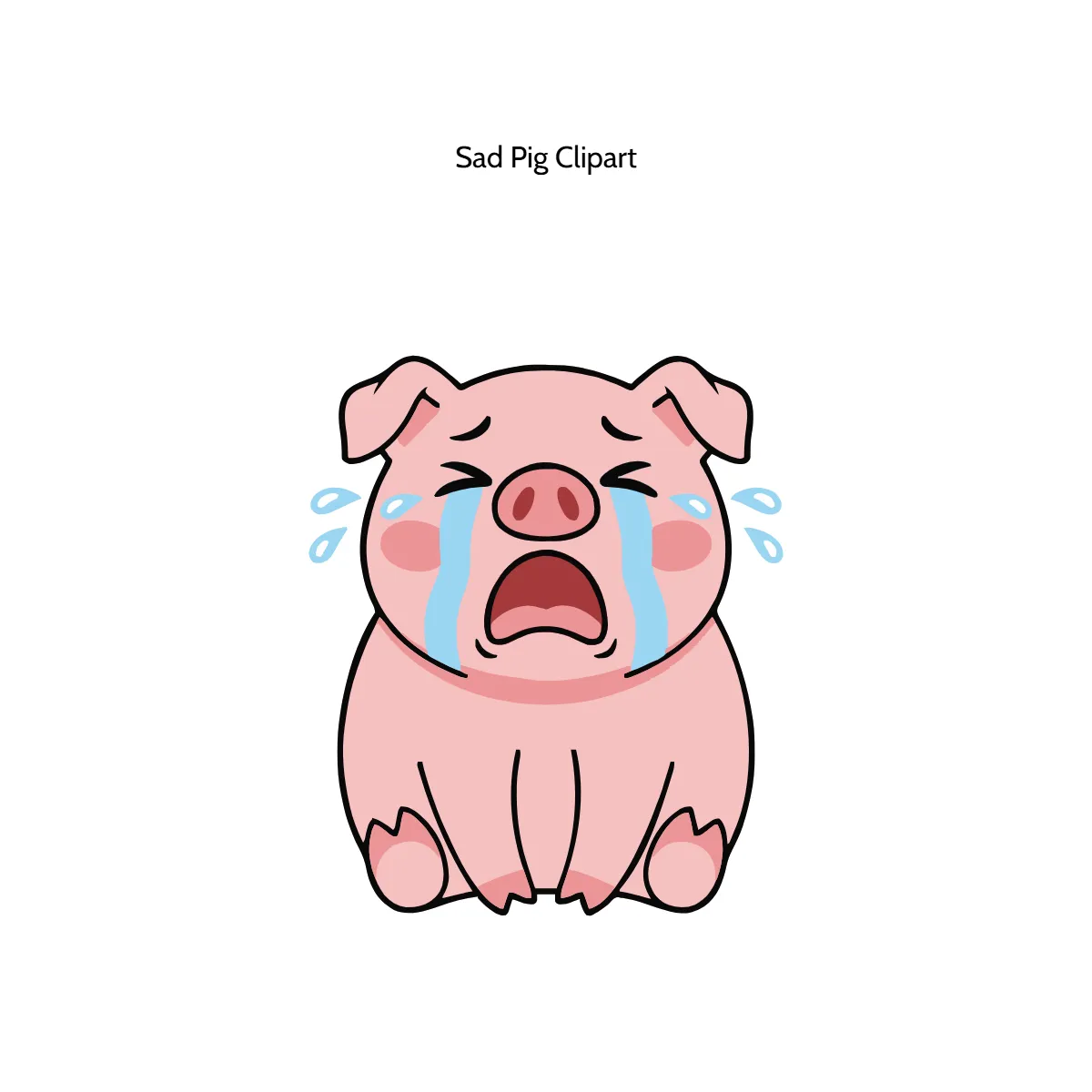 Free Sad Pig Vector Clipart (PNG, SVG) to Edit Online