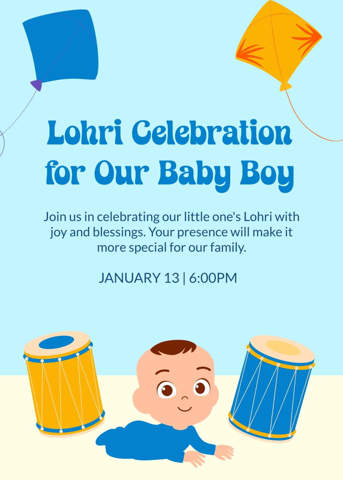 Free Baby Boy Lohri Invitation Template to Edit Online Free Baby Boy Lohri Invitation Template to Edit Online