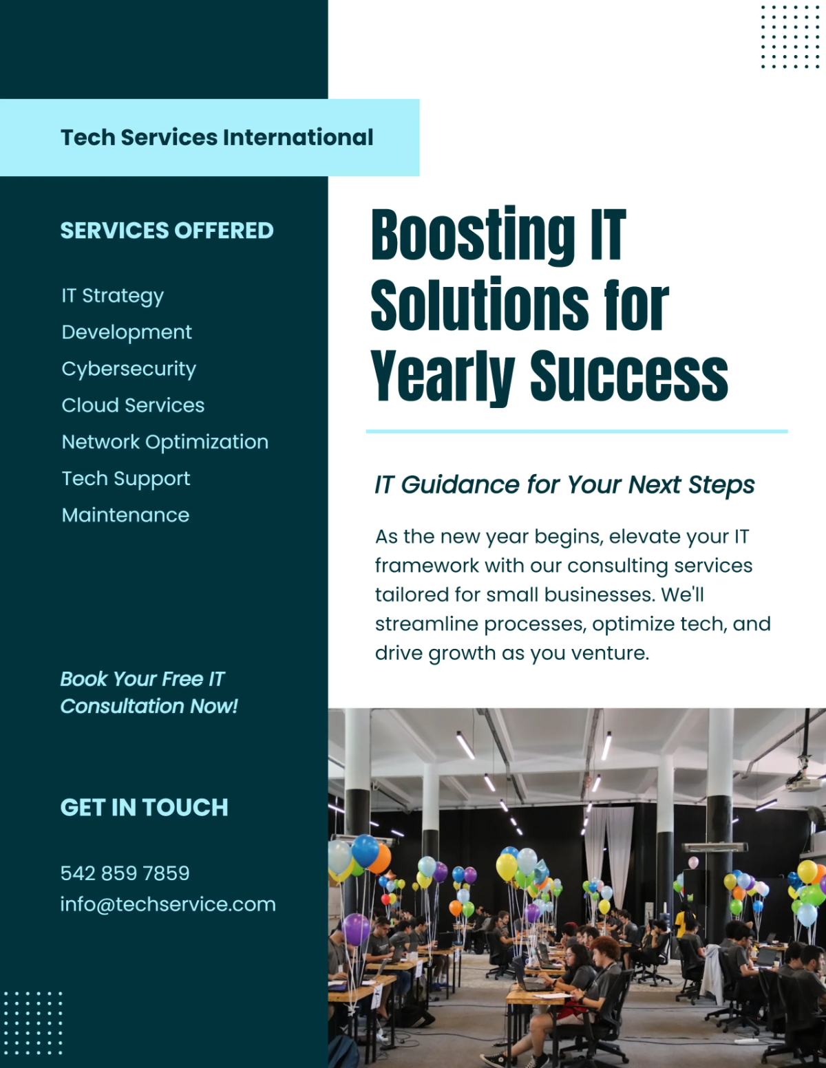 Free New Year Service Flyer Template to Edit Online