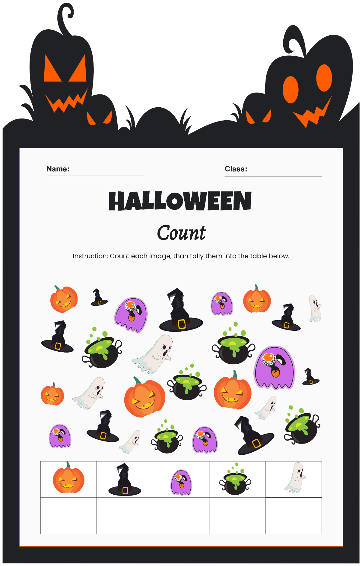 Free Halloween Count Worksheet Template to Edit Online Free Halloween Count Worksheet Template to Edit Online