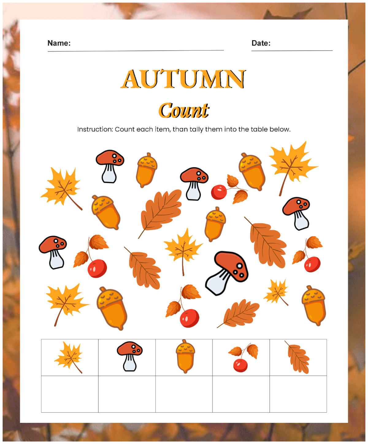 Free Autumn Math Count Template to Edit Online Free Autumn Math Count Template to Edit Online