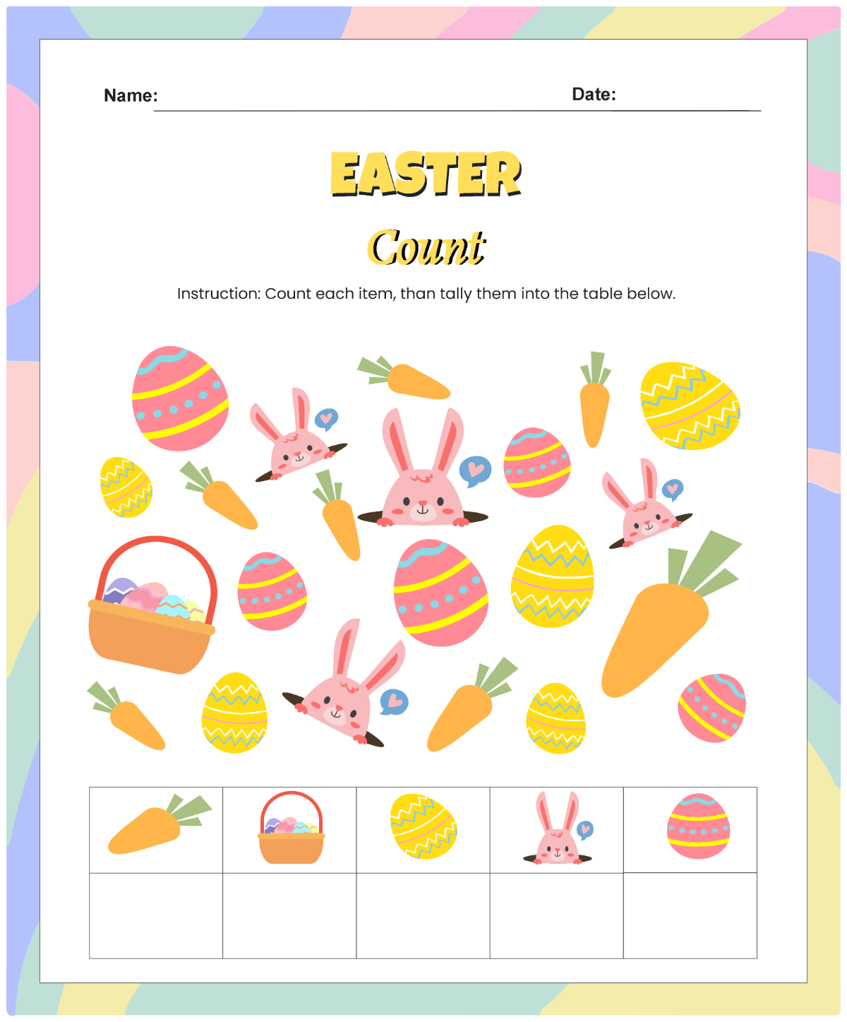 Free Easter Count Worksheet Template to Edit Online Free Easter Count Worksheet Template to Edit Online