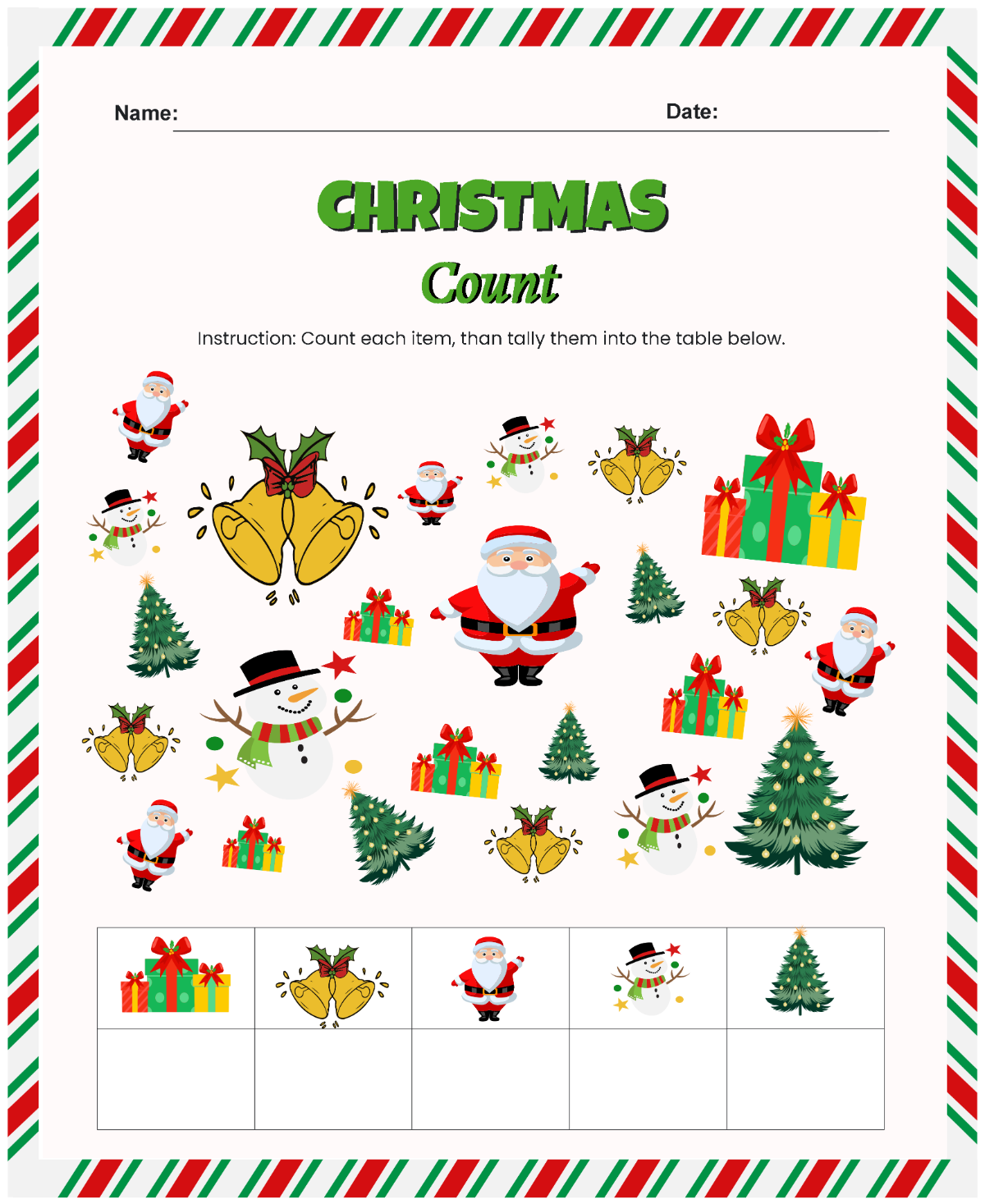 Free Christmas Count Worksheet Template to Edit Online Free Christmas Count Worksheet Template to Edit Online