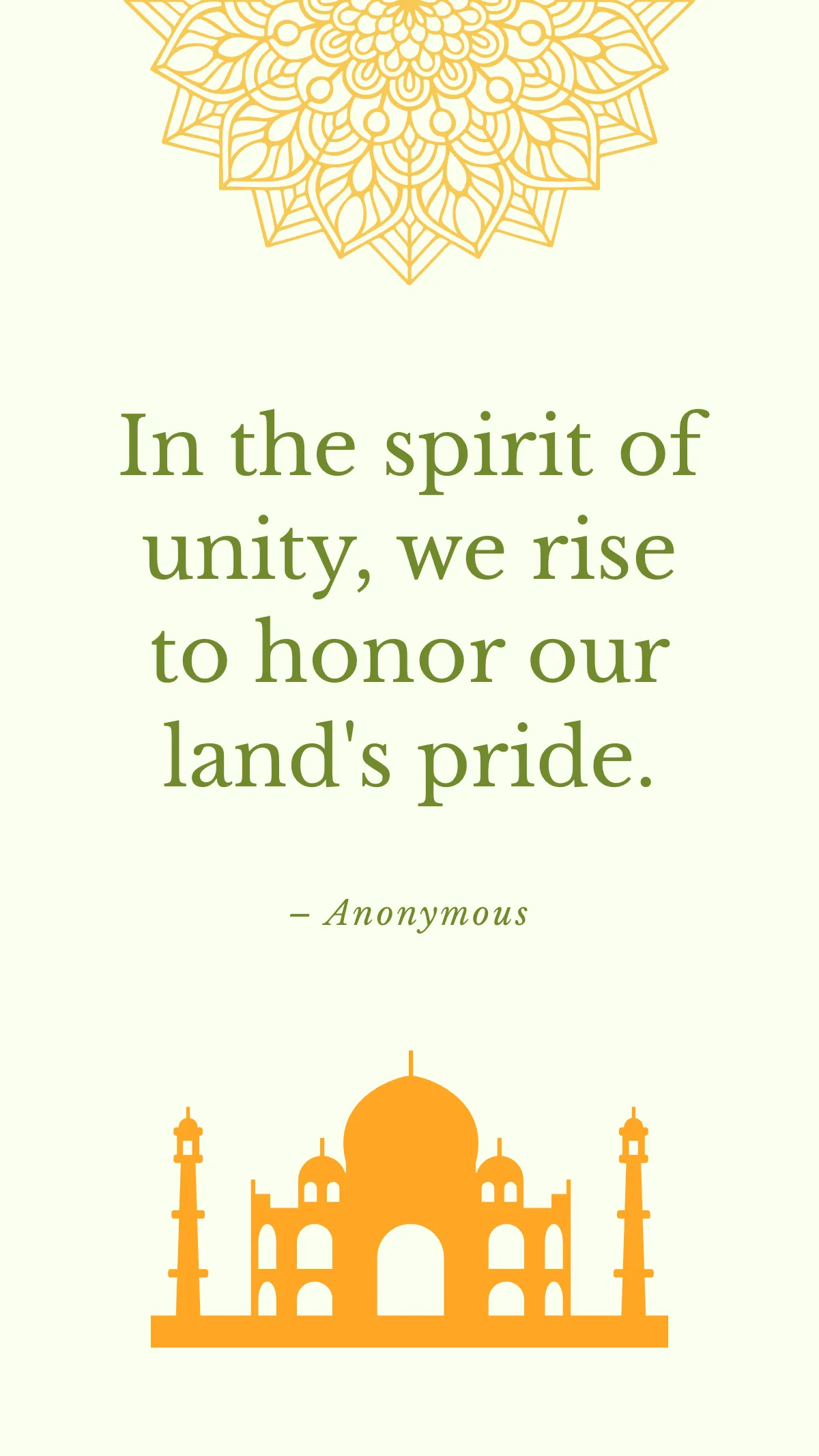 Free Elegant India Republic Day Quote Template to Edit Online