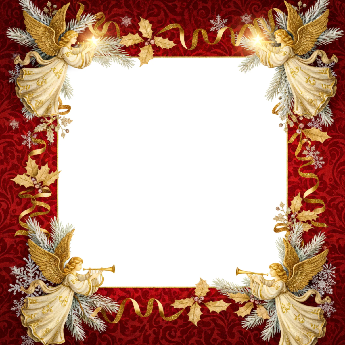 Free Christmas Angels  Border Template to Edit Online