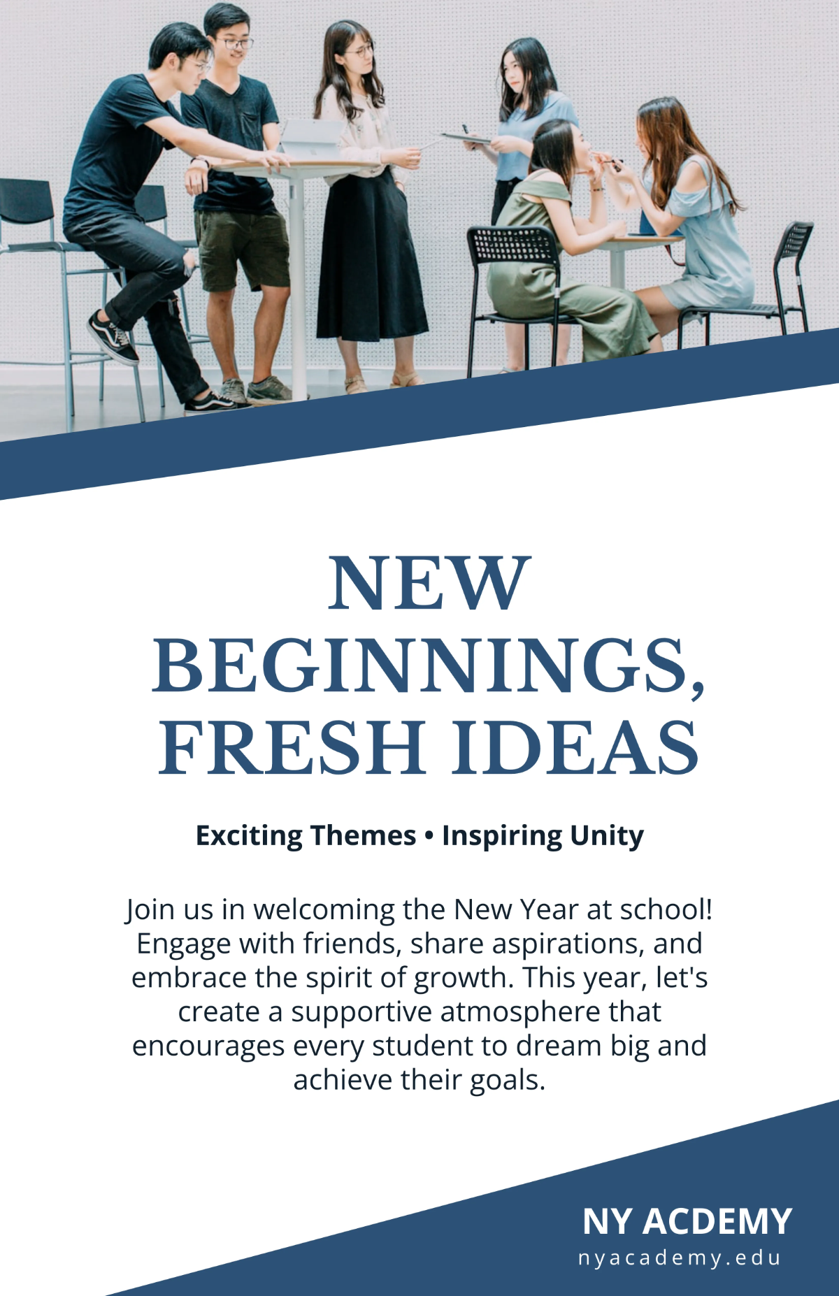 Free New Year School Poster Template to Edit Online