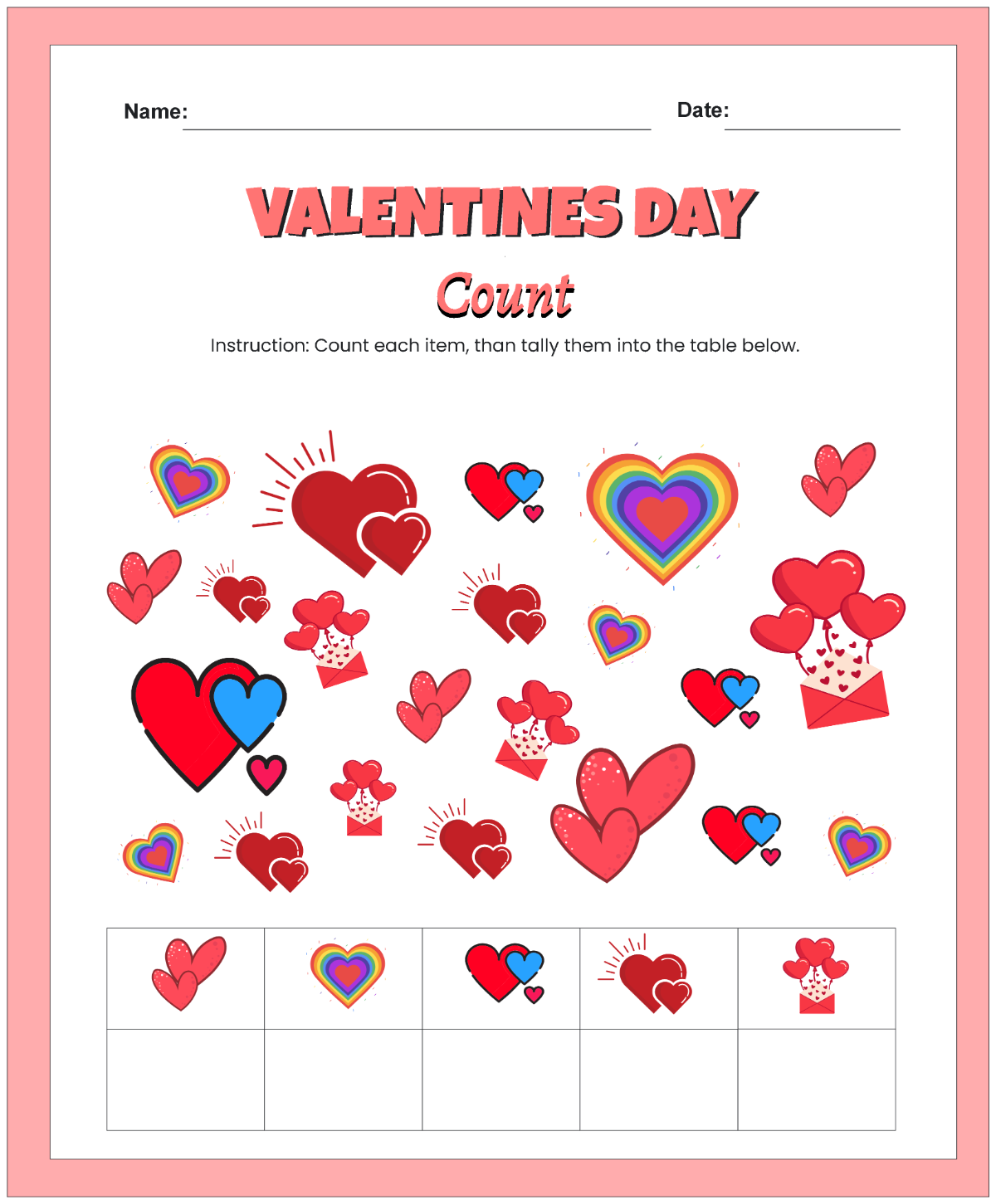 Free Valentines Day Maths Count Worksheet Template to Edit Online Free Valentines Day Maths Count Worksheet Template to Edit Online