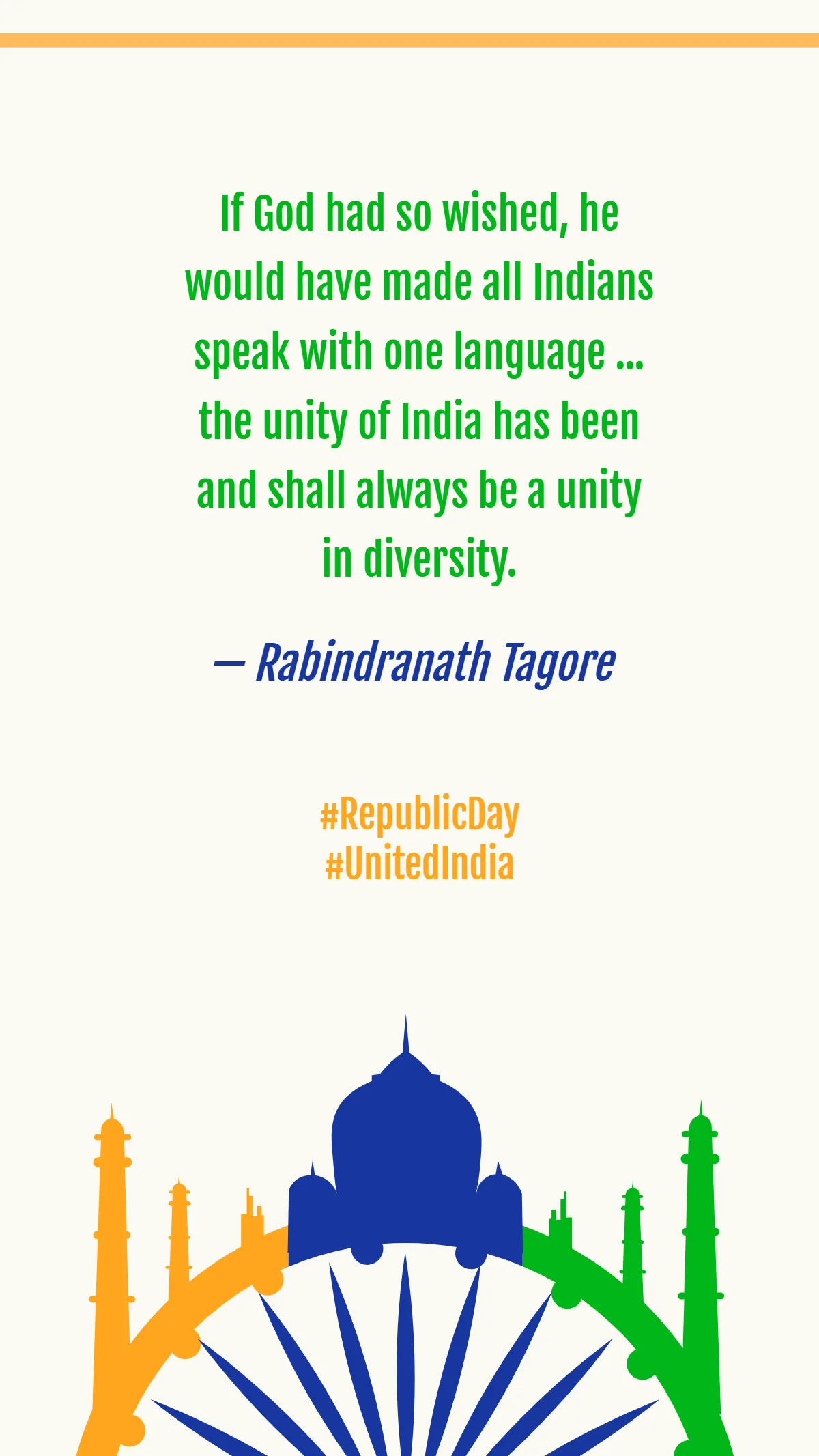 Free Courageous India Republic Day Quote Template to Edit Online
