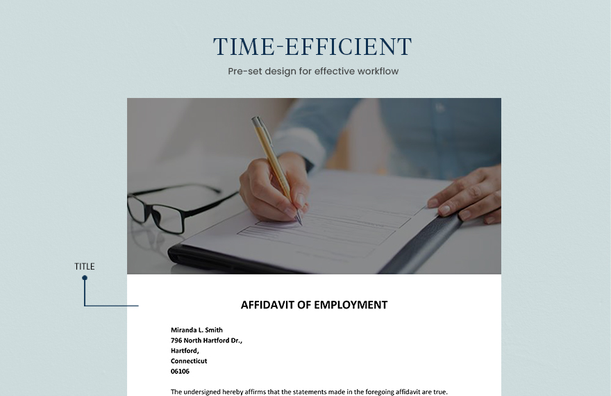 Affidavit from the Employee Template