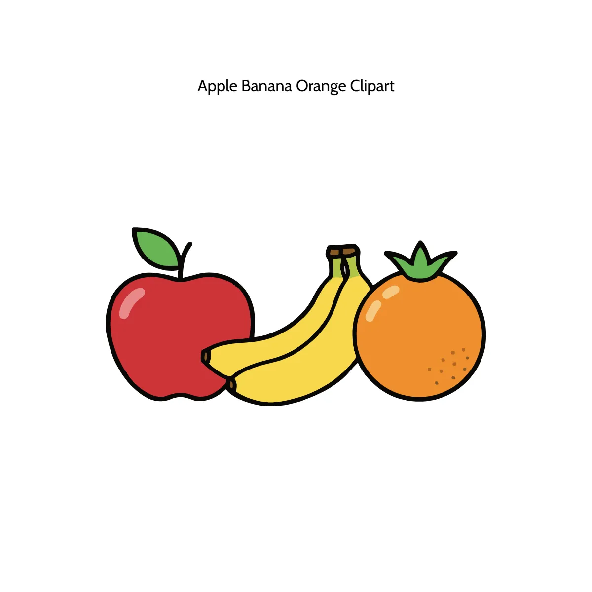Free Apple Banana Orange Vector Clipart (PNG, SVG) to Edit Online
