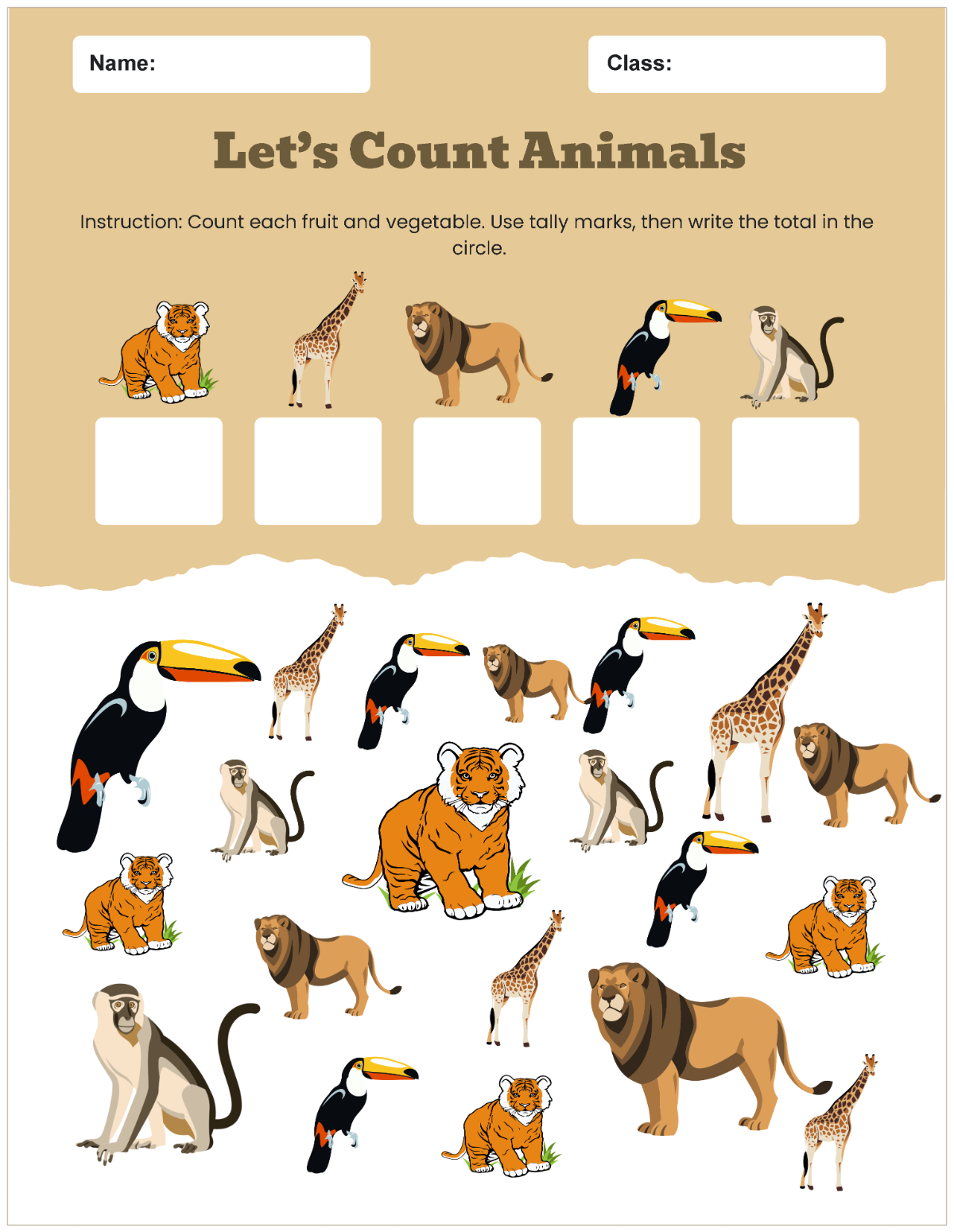 Free Animals Counting Worksheet Template to Edit Online Free Animals Counting Worksheet Template to Edit Online