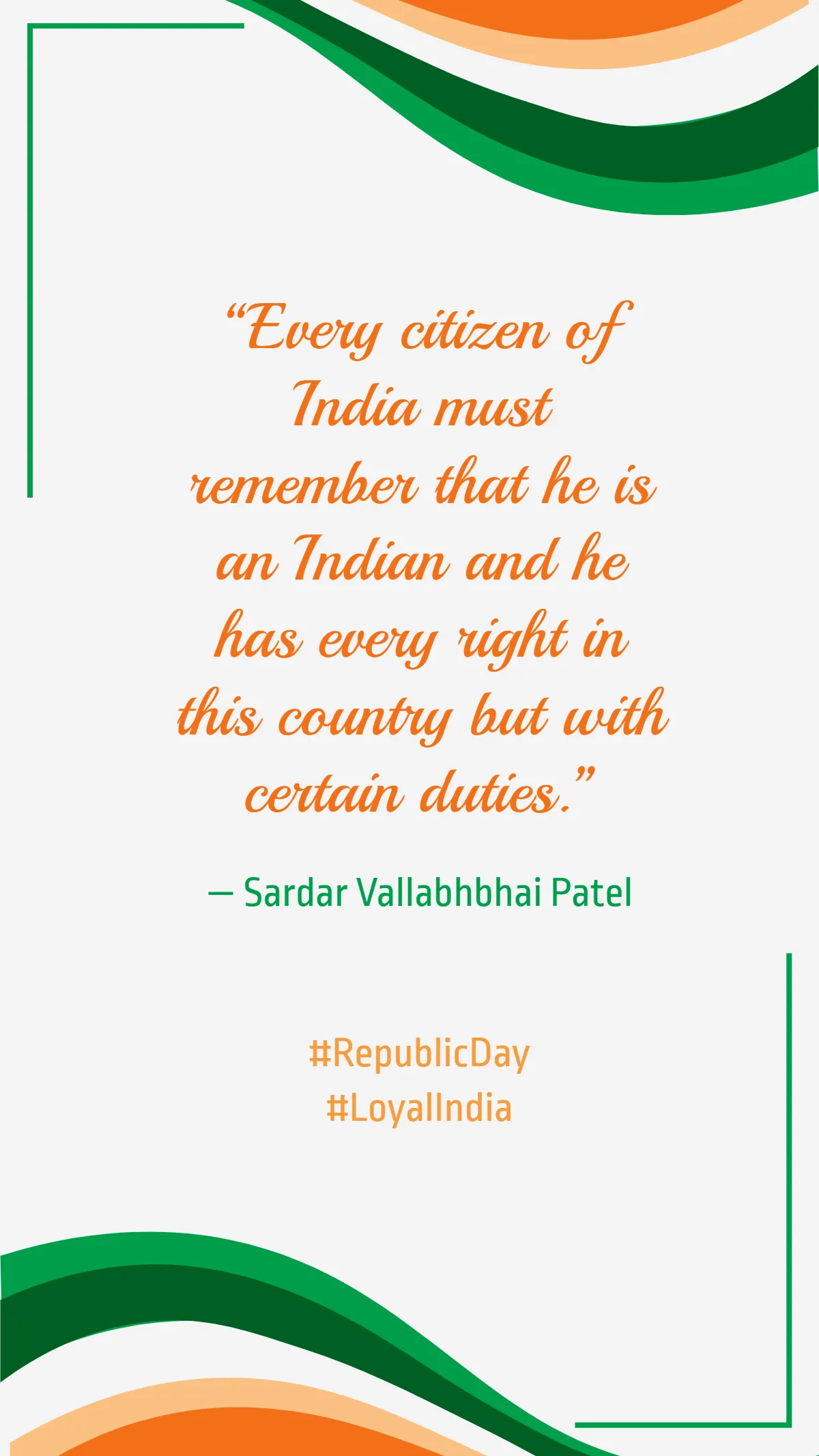 Loyal India Republic Day Quote Template