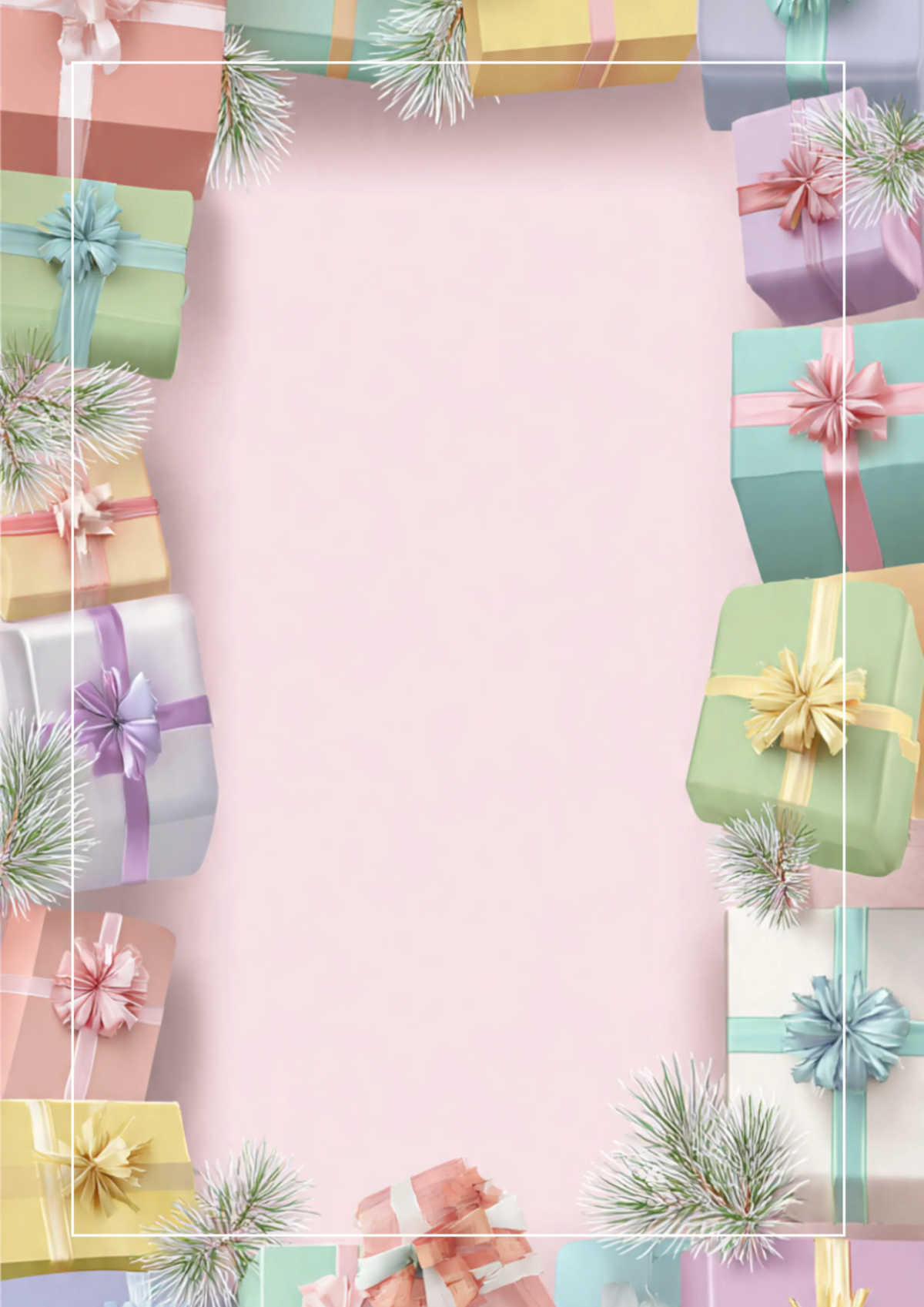 Free 3D Christmas Border Template to Edit Online