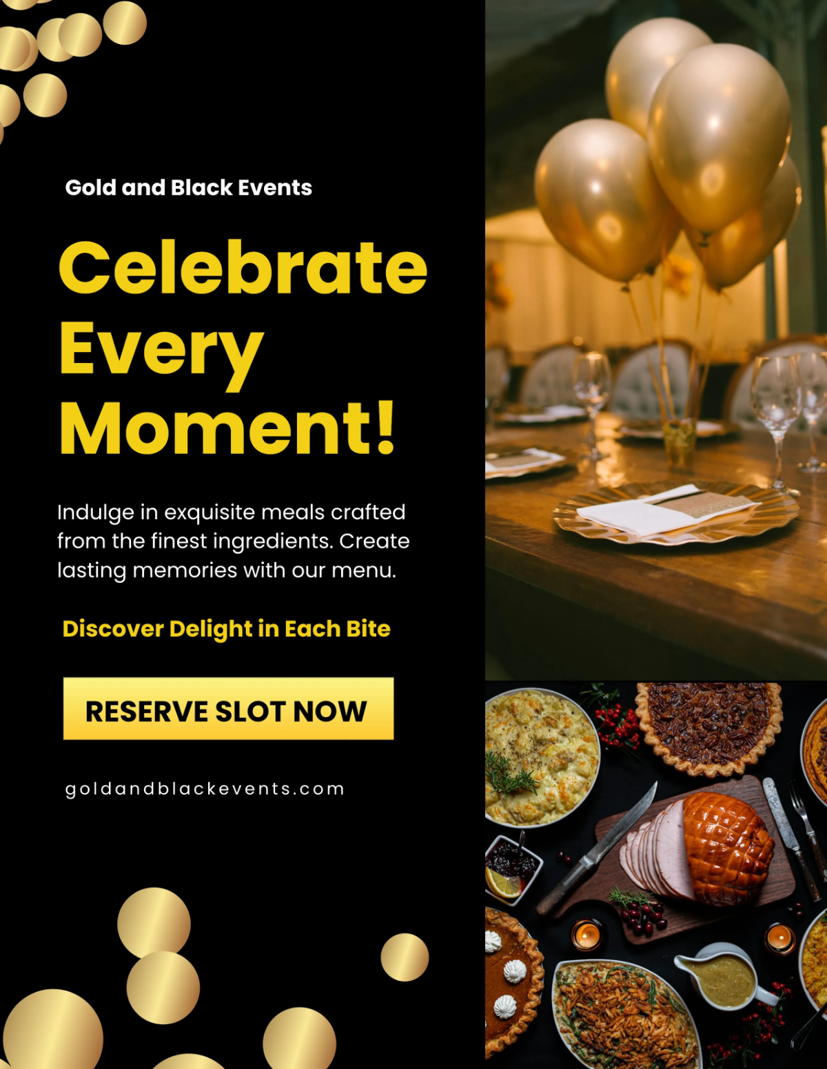 Gold and Black New Year Flyer Template