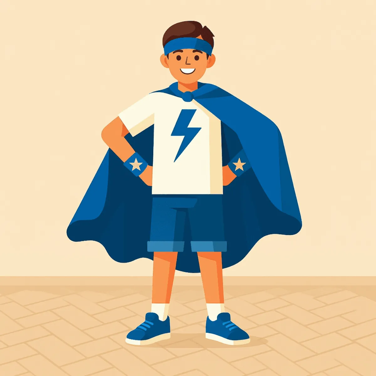 Free Superhero Kid Flat Vector Photo to Cartoon Template to Edit Online
