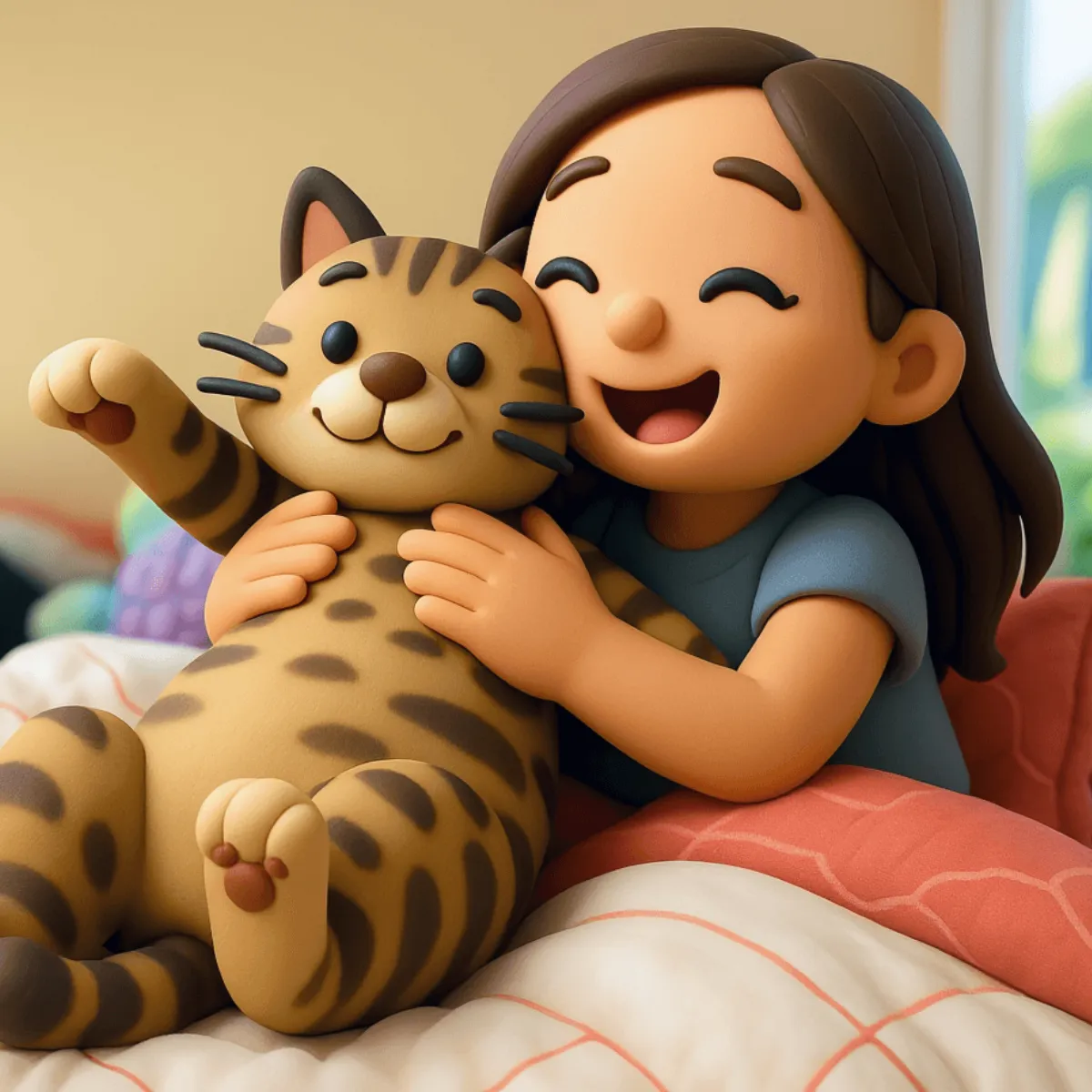 Free Girl and Cat Claymation Photo to Cartoon to Edit Online Free Girl and Cat Claymation Photo to Cartoon to Edit Online
