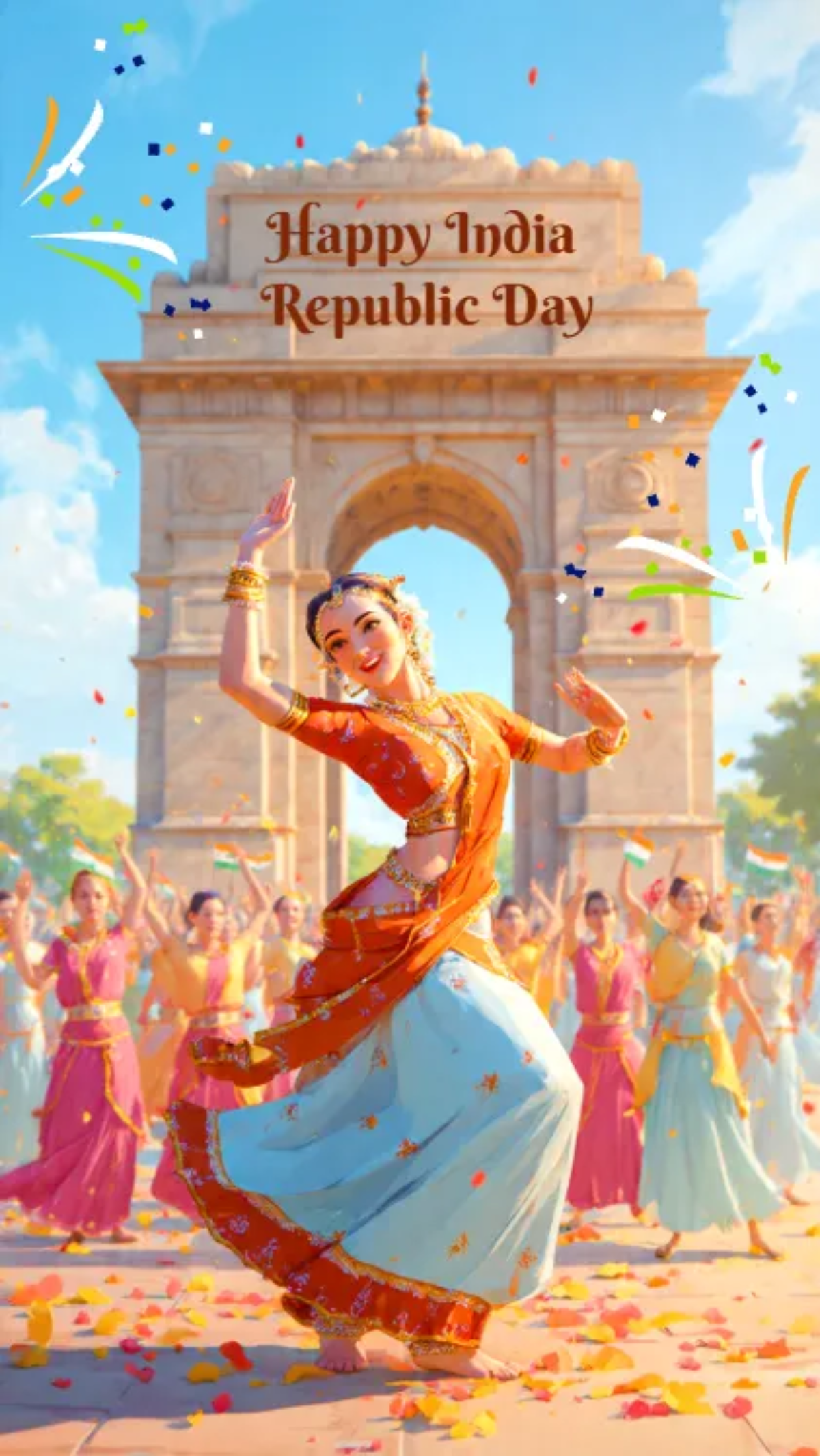 Free Happy India Republic Day Wallpaper Template to Edit Online